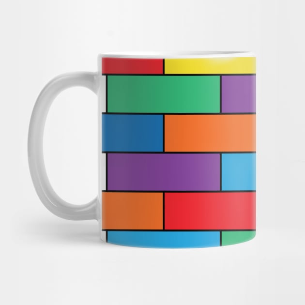 Colorful Rainbow Brick Pattern by magentasponge